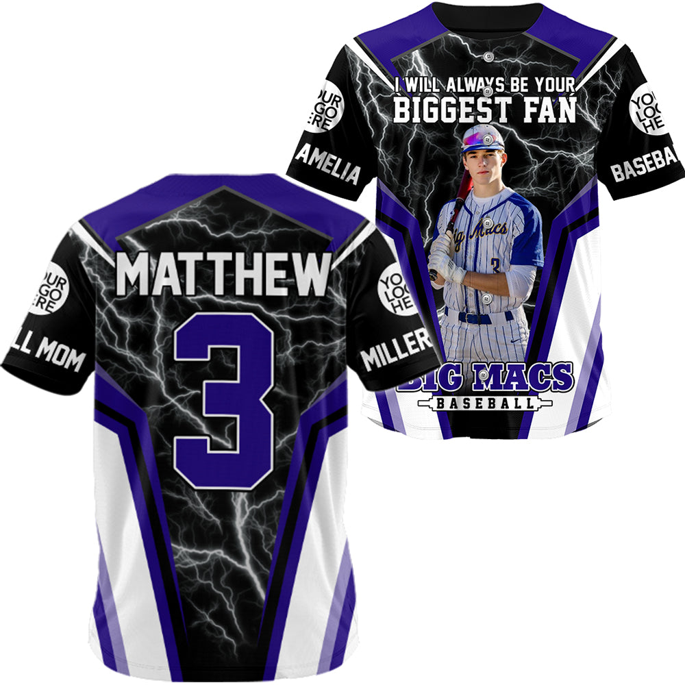 I Will Always Be Your Biggest Fan Personalized Baseball Jersey For Baseball Mom Grandma Sport Family