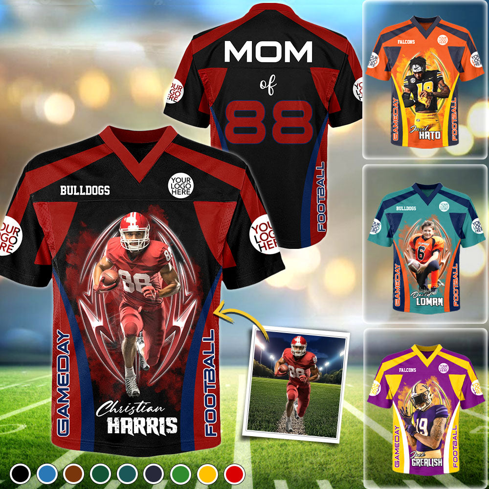 Custom Photo Gameday Football Jersey Shirt For Football Family Game Day Shirt Tu24 Pt99