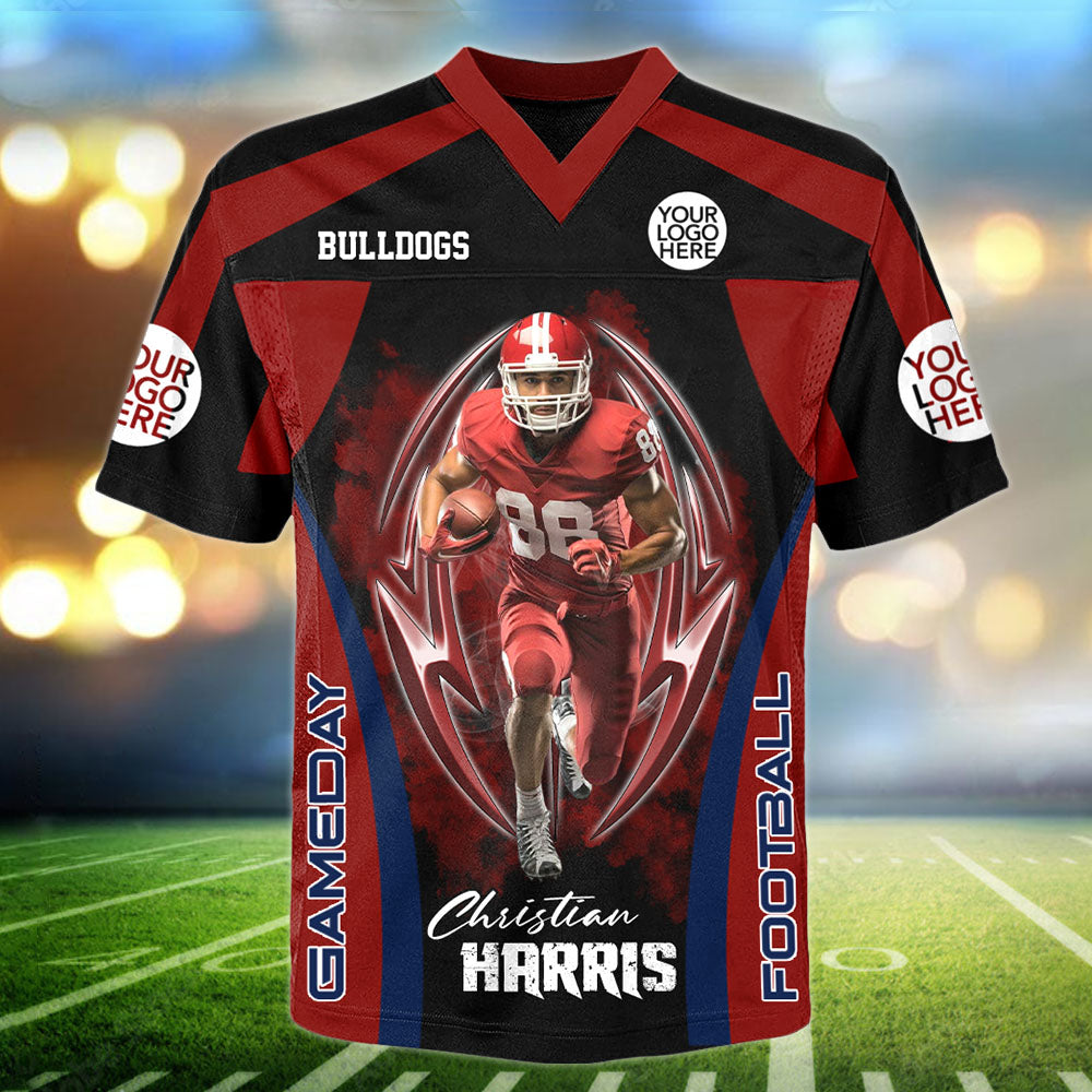 Custom Photo Gameday Football Jersey Shirt For Football Family Game Day Shirt Tu24 Pt99