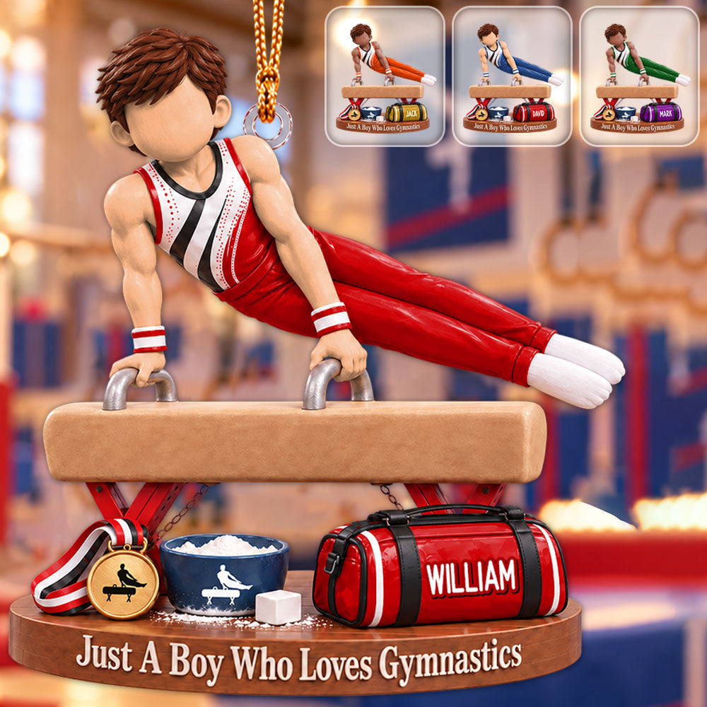 Just A Boy Who Loves Gymnastics - Personalized Gymnastics Ornament, Gift for Gymnast A2110 Pt99