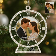 Personalized Photo Clock Ornament Time Stands Still When I’m With You Gift For Wedding For Couple Tu24 Hv01