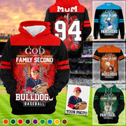God First Family Second Then Baseball Personalized Photo All Over Print Shirt For Baseball Lovers