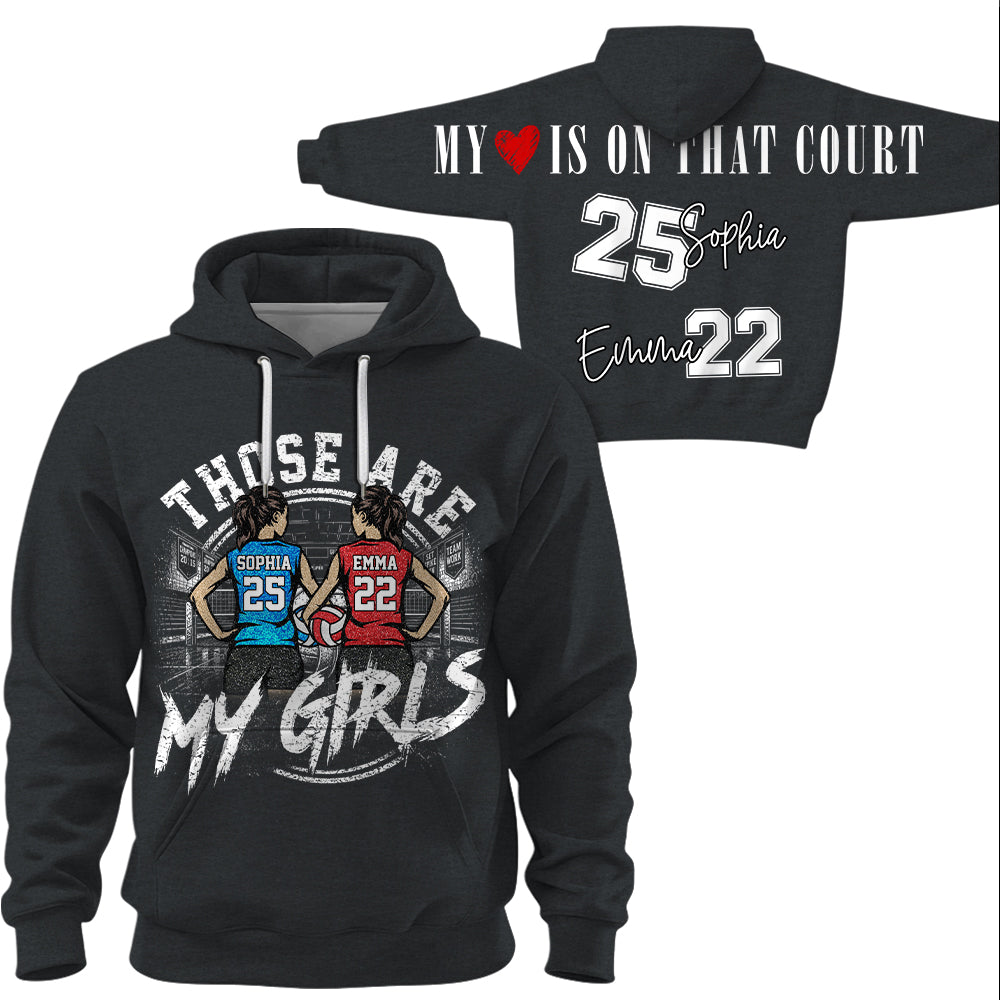 Personalized Those Are My Girls Volleyball Mom Shirt, Custom Sports Mom Gameday Shirt T1807 VH01