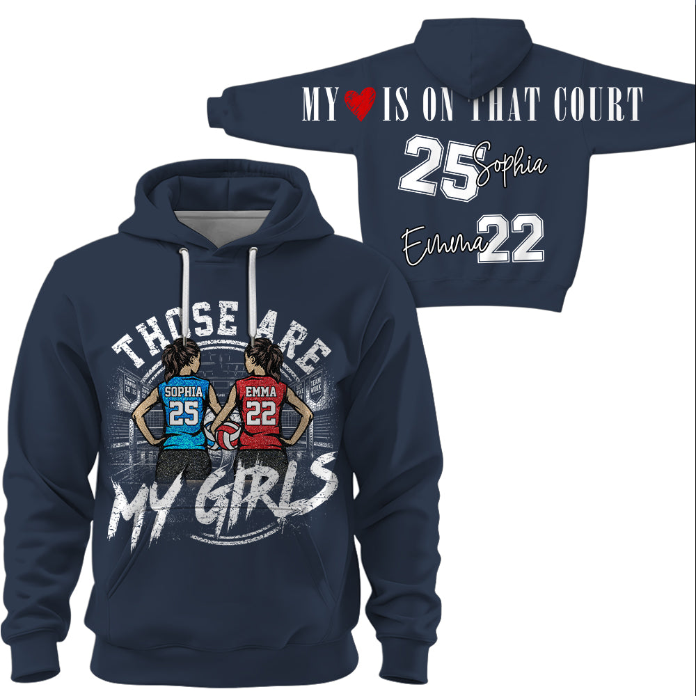 Personalized Those Are My Girls Volleyball Mom Shirt, Custom Sports Mom Gameday Shirt T1807 VH01