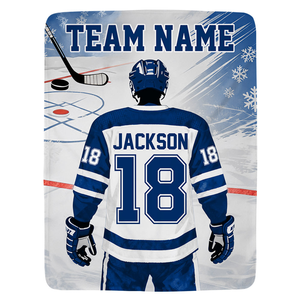 Personalized Ice Hockey Blanket For Family Game Day Blankets A2110