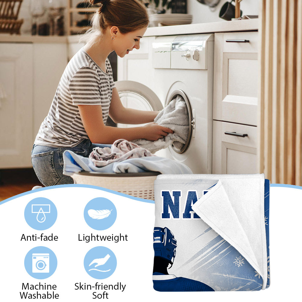 Personalized Ice Hockey Blanket For Family Game Day Blankets A2110