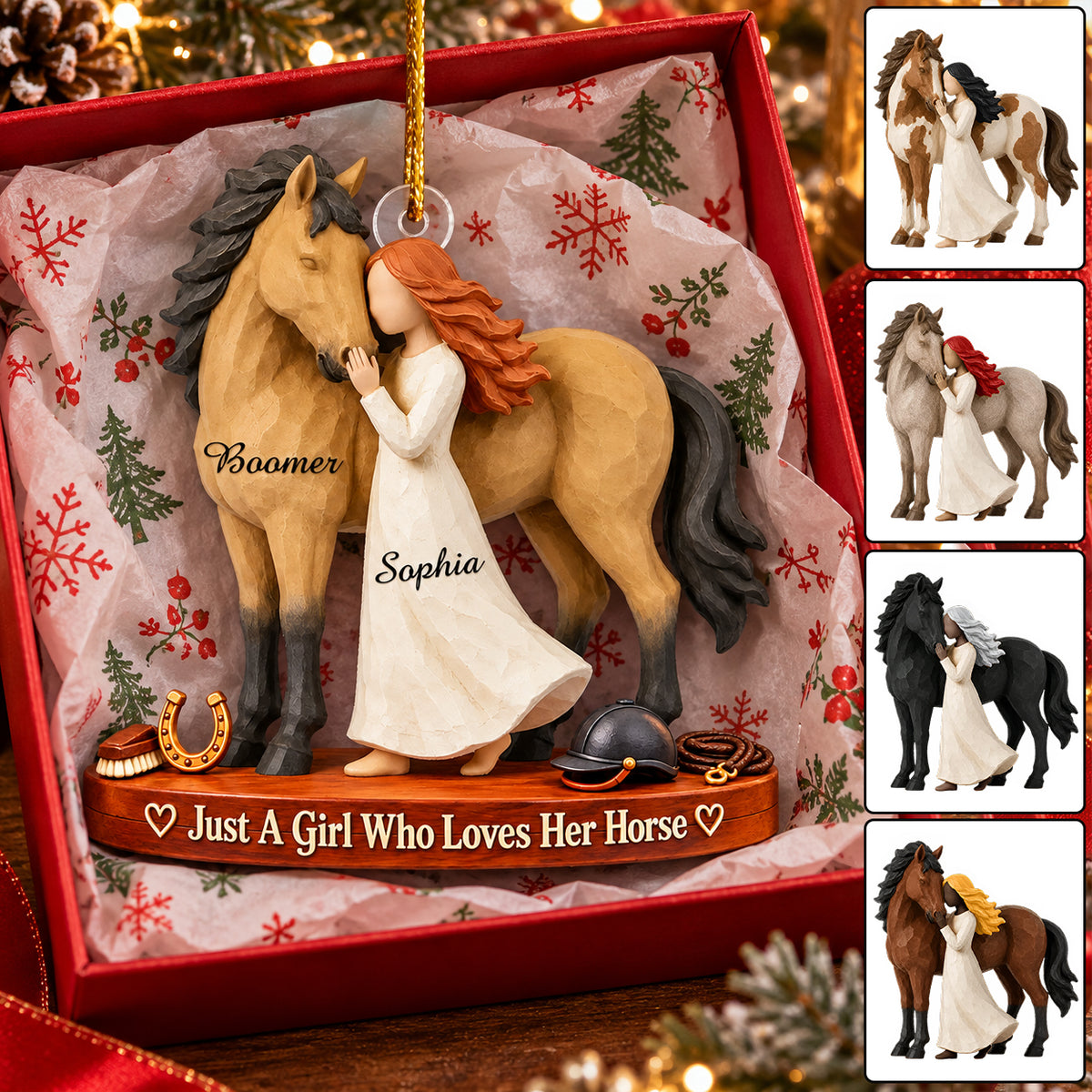 Personalized Just A Girl Who Loves Her Horse Christmas Ornament, Horse Lover Gift VH01