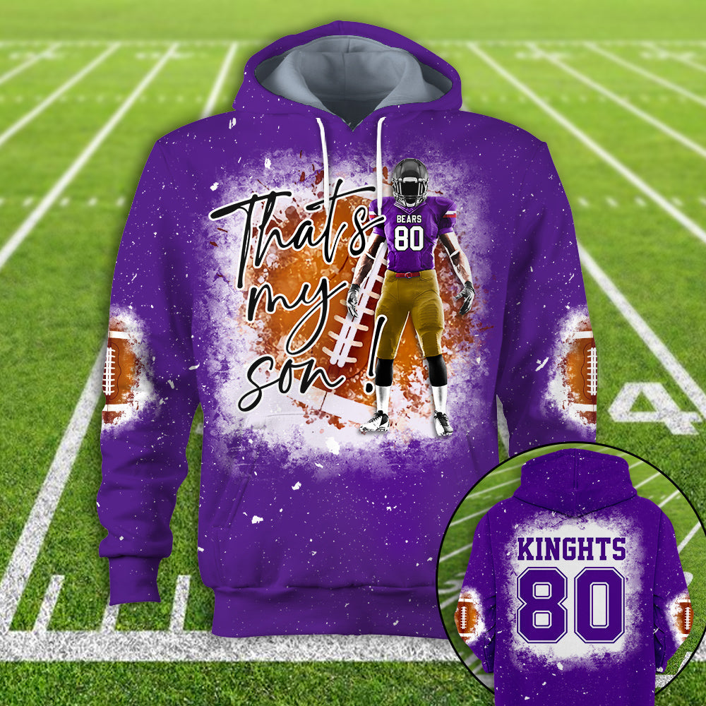 Personalized Football Bleached Shirt That's My Boy Custom Player K1702
