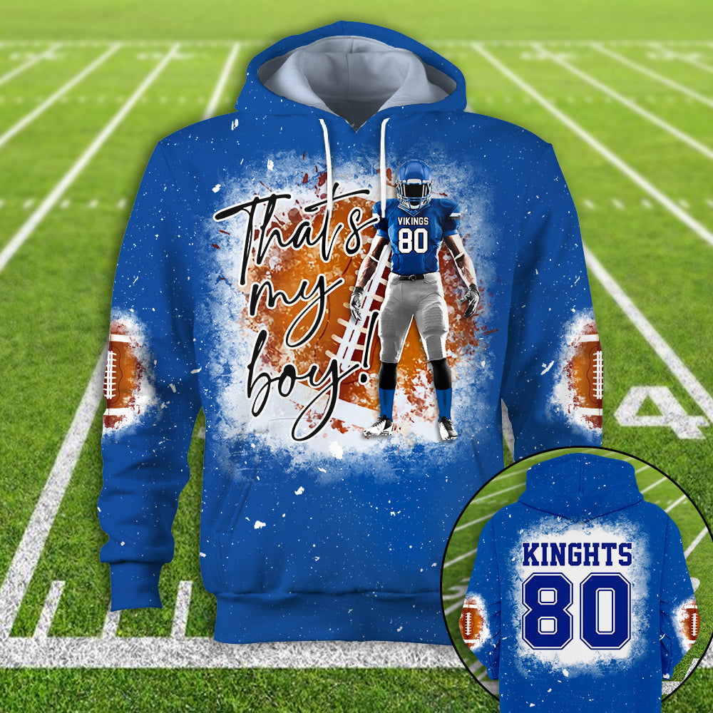Personalized Football Bleached Shirt That's My Boy Custom Player K1702