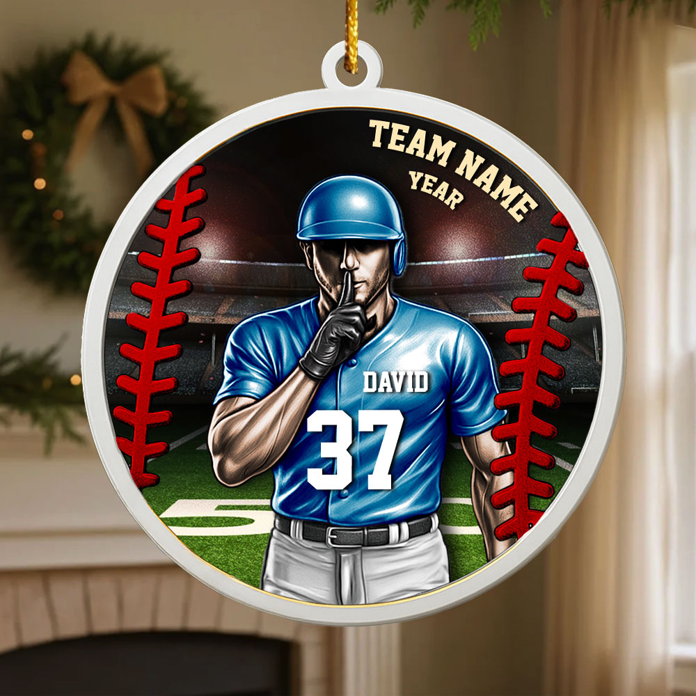 Custom Baseball Player Ornament - Personalized Gifts For Baseball Players Pt99