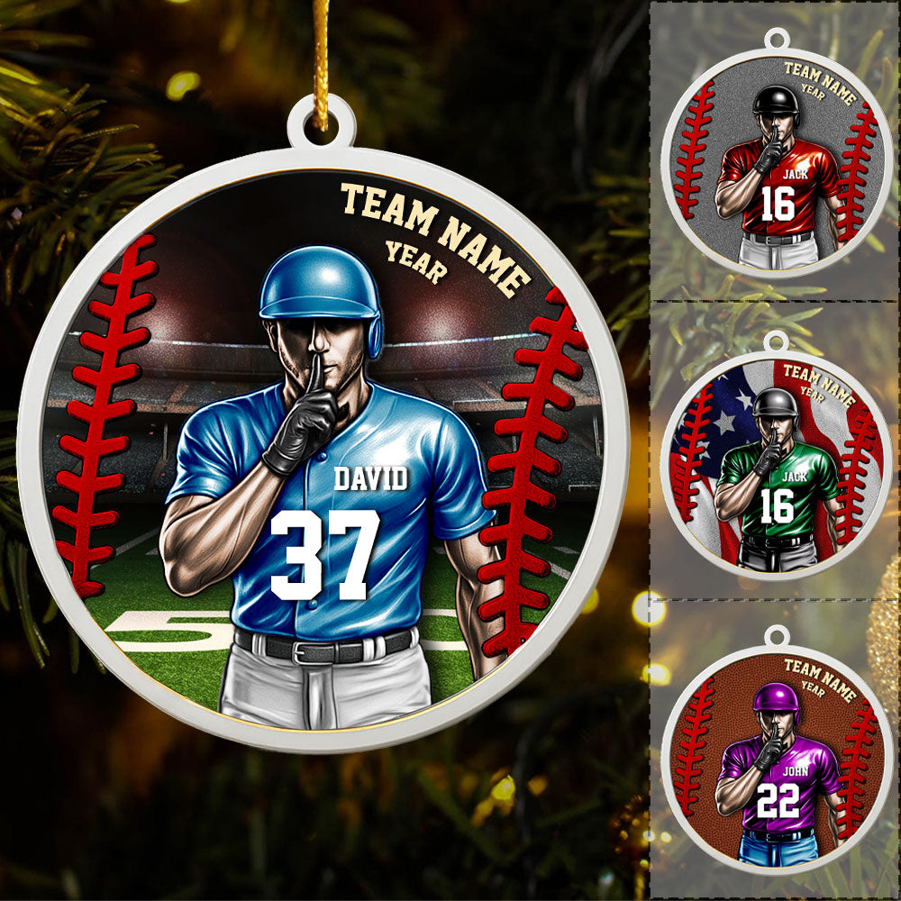 Custom Baseball Player Ornament - Personalized Gifts For Baseball Players Pt99