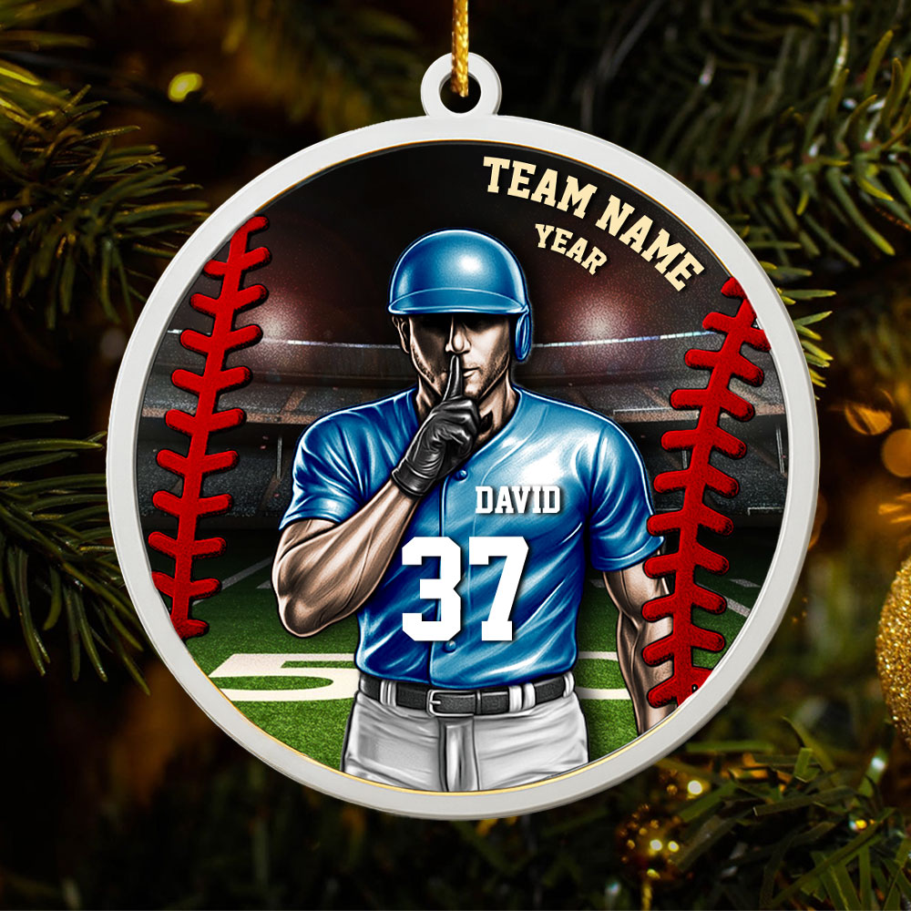 Custom Baseball Player Ornament - Personalized Gifts For Baseball Players Pt99