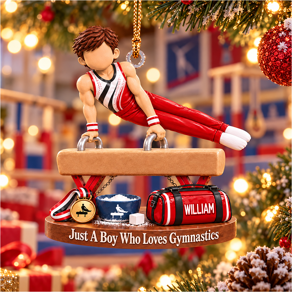 Just A Boy Who Loves Gymnastics - Personalized Gymnastics Ornament, Gift for Gymnast A2110 Pt99