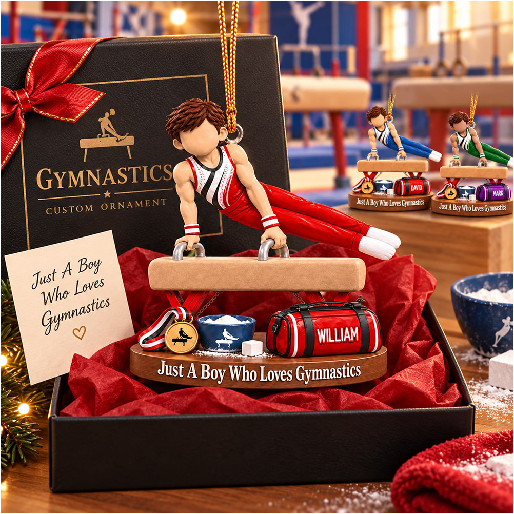 Just A Boy Who Loves Gymnastics - Personalized Gymnastics Ornament, Gift for Gymnast A2110 Pt99