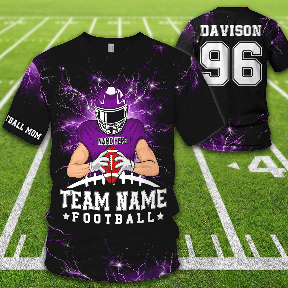 Personalized American Football Team Bleach Shirt, American Football Son Shirt, Custom Son Name And Number American Football All Over Print Shirt K1702