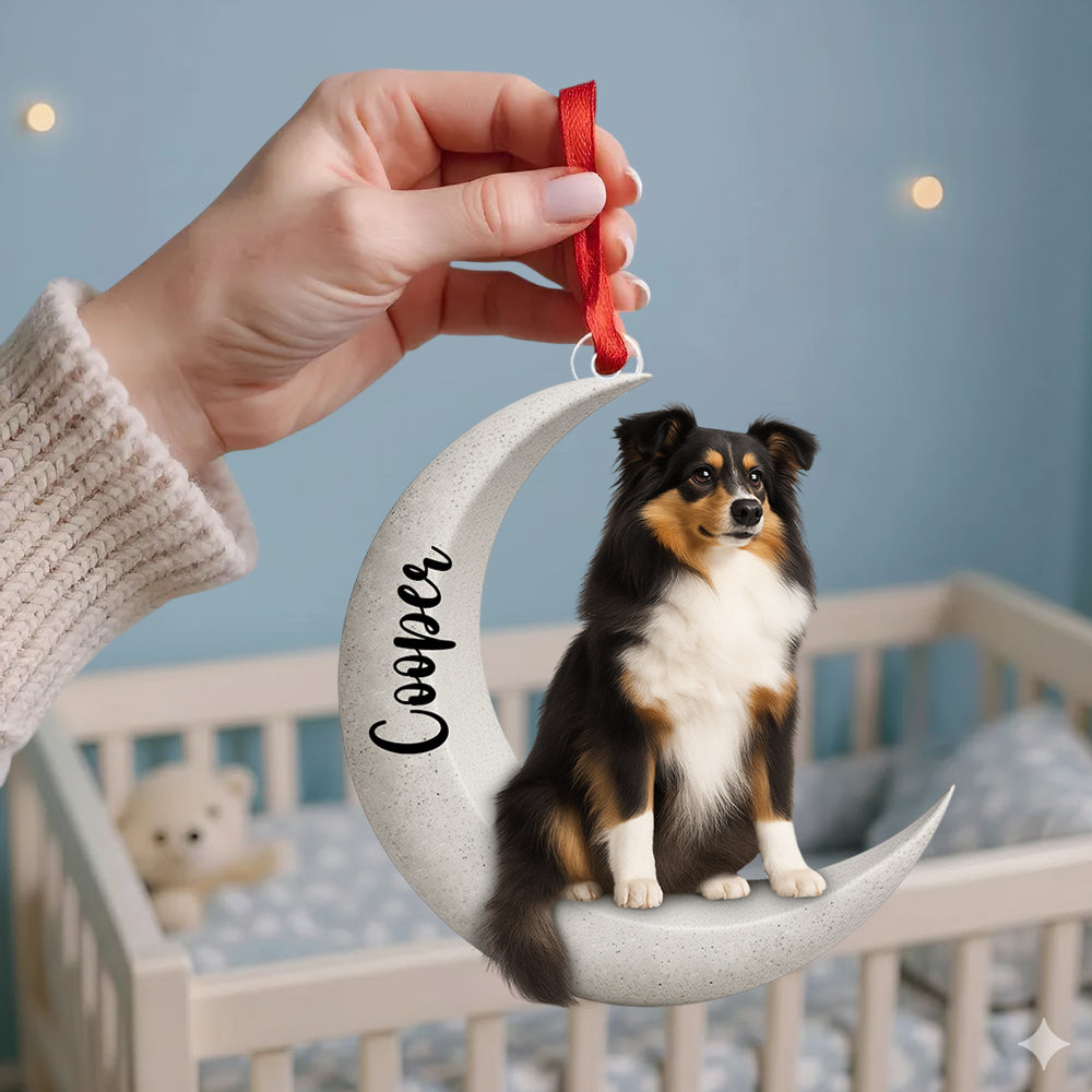 Personalized Dog Sit On A Paw Ornament, Personalized Pet Bone Xmas Decoration, New Puppy Gift 2025, Acrylic Christmas Tree Ornament for Dog Owner, Pet Keepsake