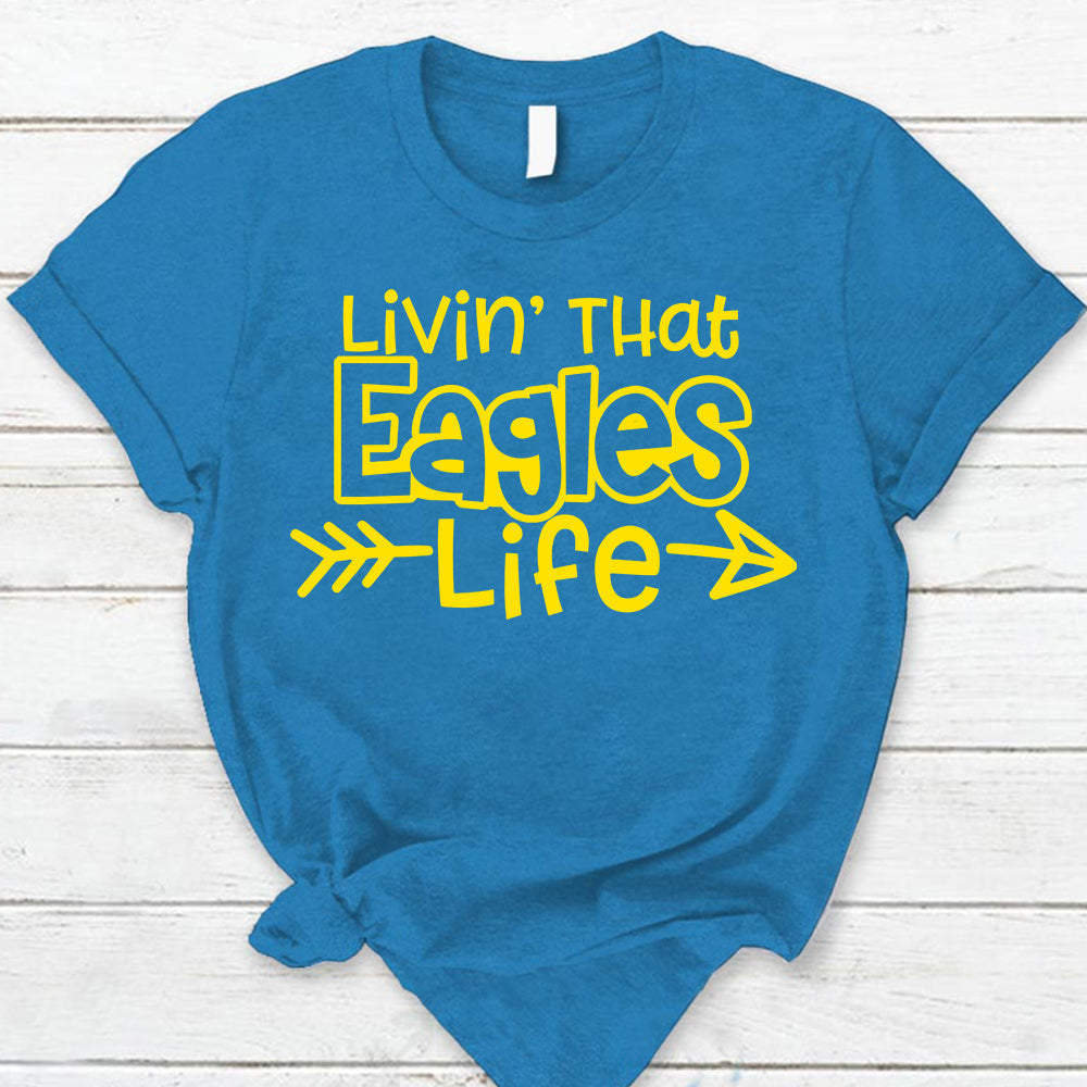 Personalized Livin' That School Mascot Life Custom School Spirit T-Shirt Teacher T-Shirt Ph99 Nh00