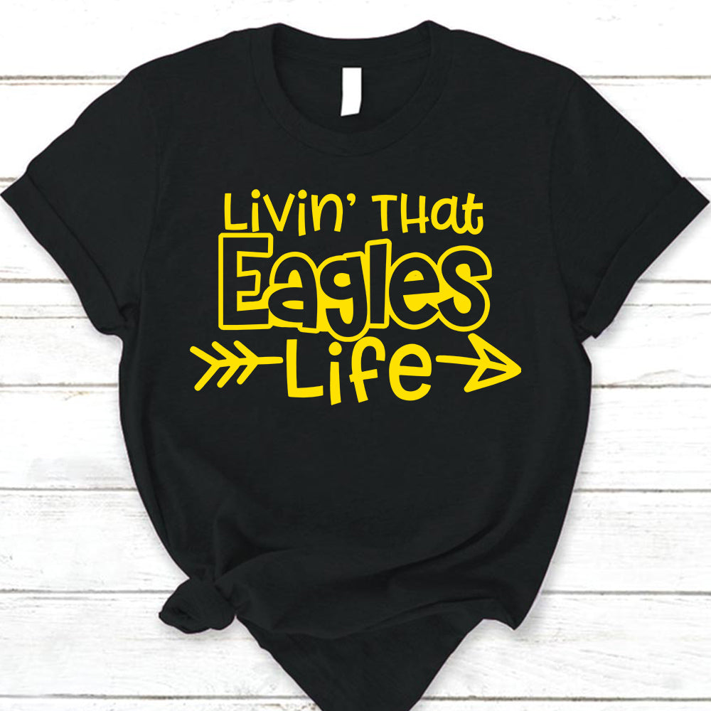 Personalized Livin' That School Mascot Life Custom School Spirit T-Shirt Teacher T-Shirt Ph99 Nh00
