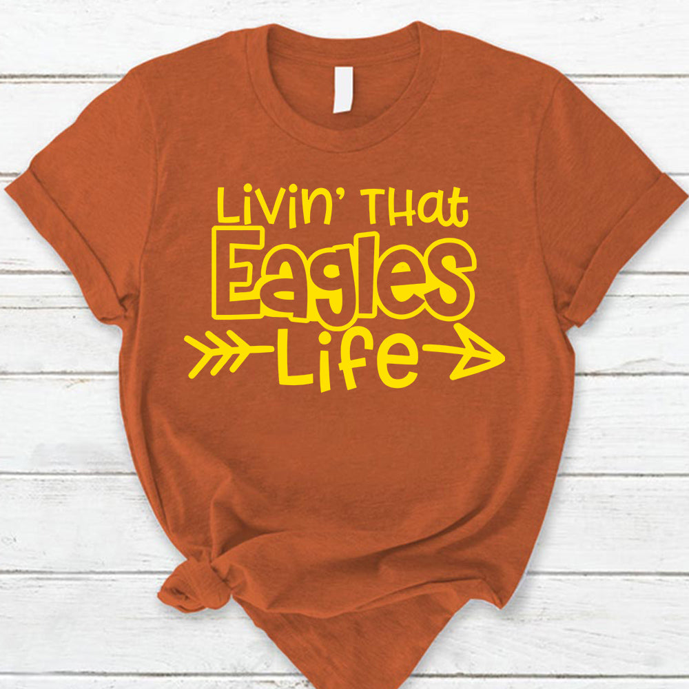 Personalized Livin' That School Mascot Life Custom School Spirit T-Shirt Teacher T-Shirt Ph99 Nh00