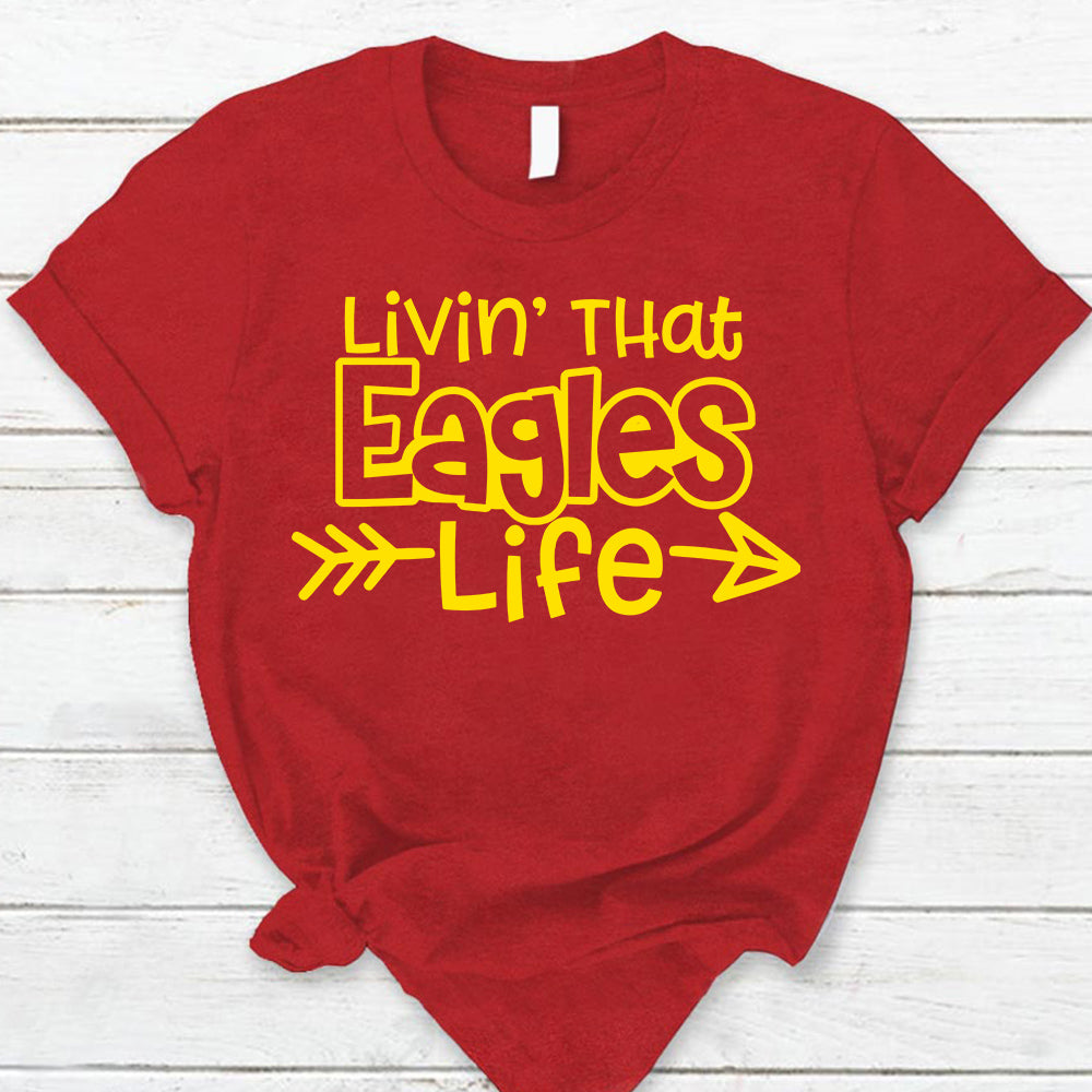 Personalized Livin' That School Mascot Life Custom School Spirit T-Shirt Teacher T-Shirt Ph99 Nh00