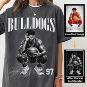 Custom Photo Basketball Player Shirt Personalized Washed Tee Retro Bootleg Shirt For Basketball Players Tu24