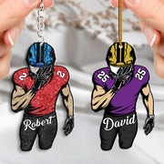 Football Player Acrylic Ornament Keychain Custom Name Number Personalized Gift For Football Lovers Tu24