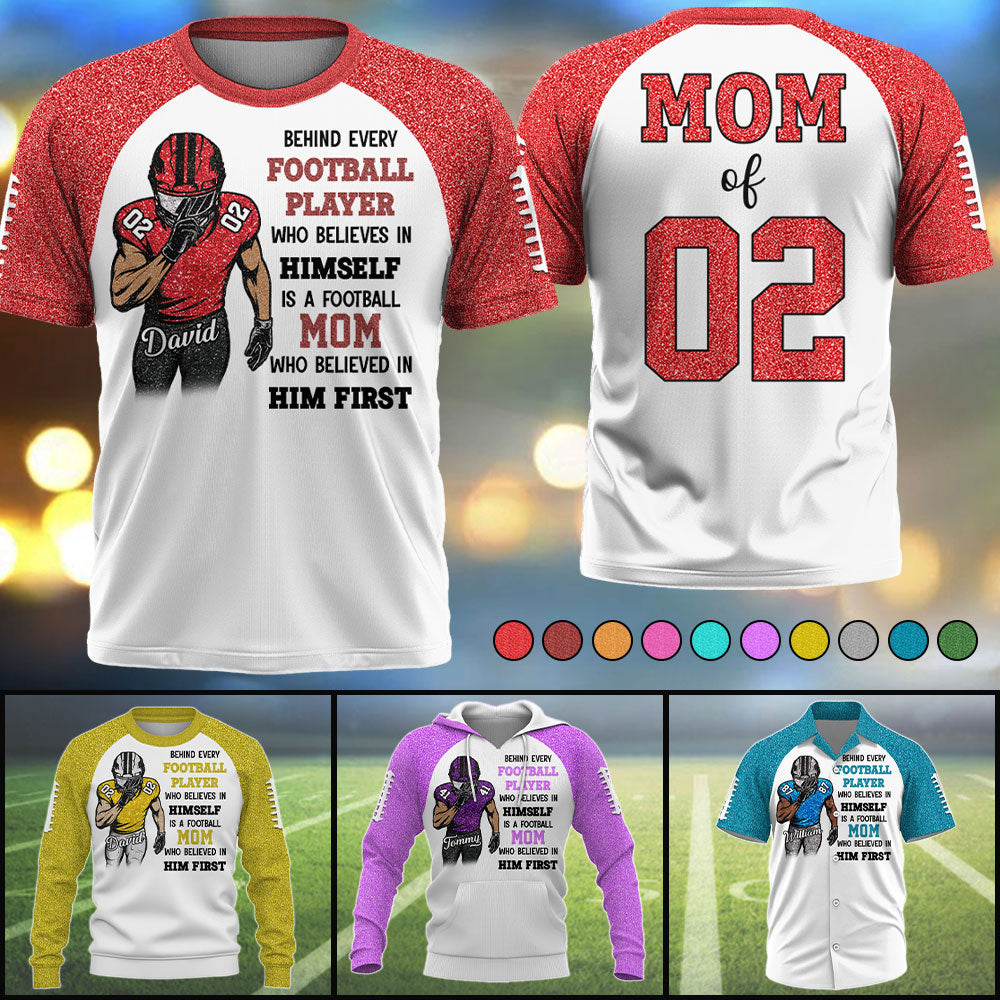 Behind Every Football Player Shirt - Personalized All Over Print Shirt For Football Family Tu24 Pt99