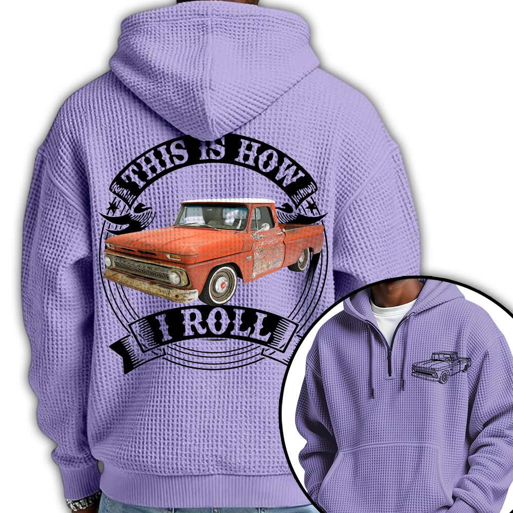I'm Not Old I'm Classic Trucker Chevy C10 Graphic Personalized Car's Photo Quarter Zip Hoodie Hv01
