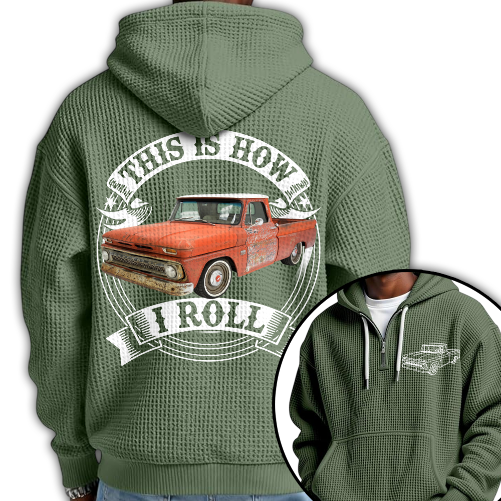 I'm Not Old I'm Classic Trucker Chevy C10 Graphic Personalized Car's Photo Quarter Zip Hoodie Hv01
