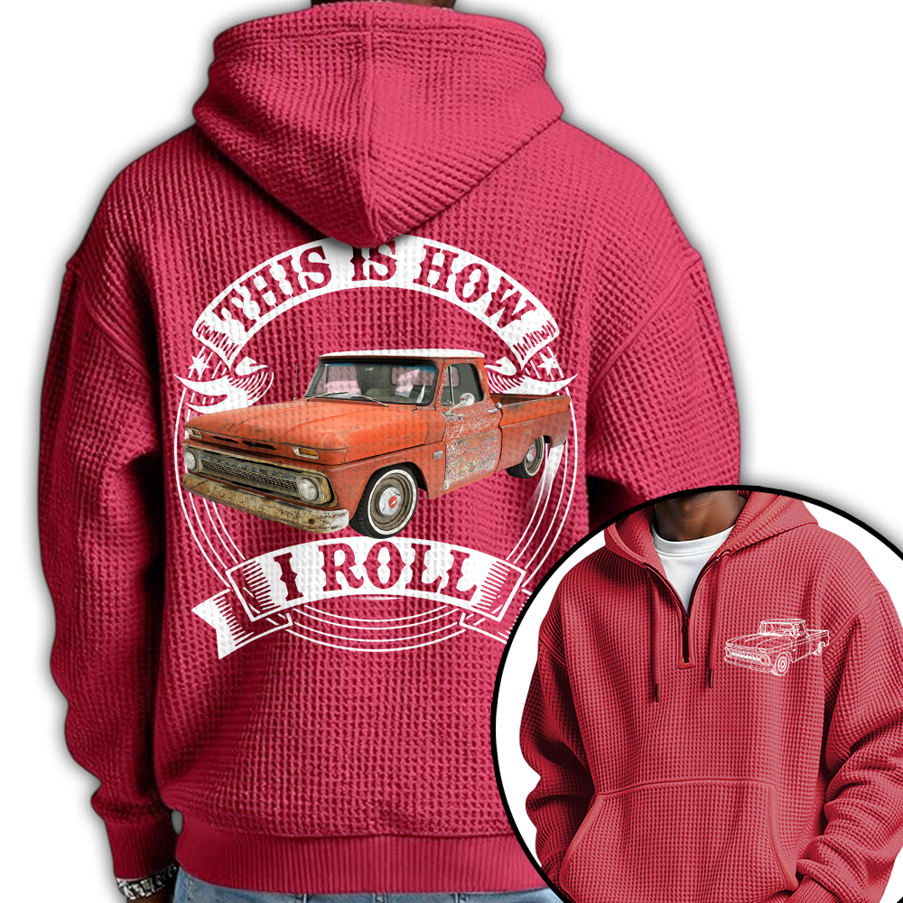 I'm Not Old I'm Classic Trucker Chevy C10 Graphic Personalized Car's Photo Quarter Zip Hoodie Hv01