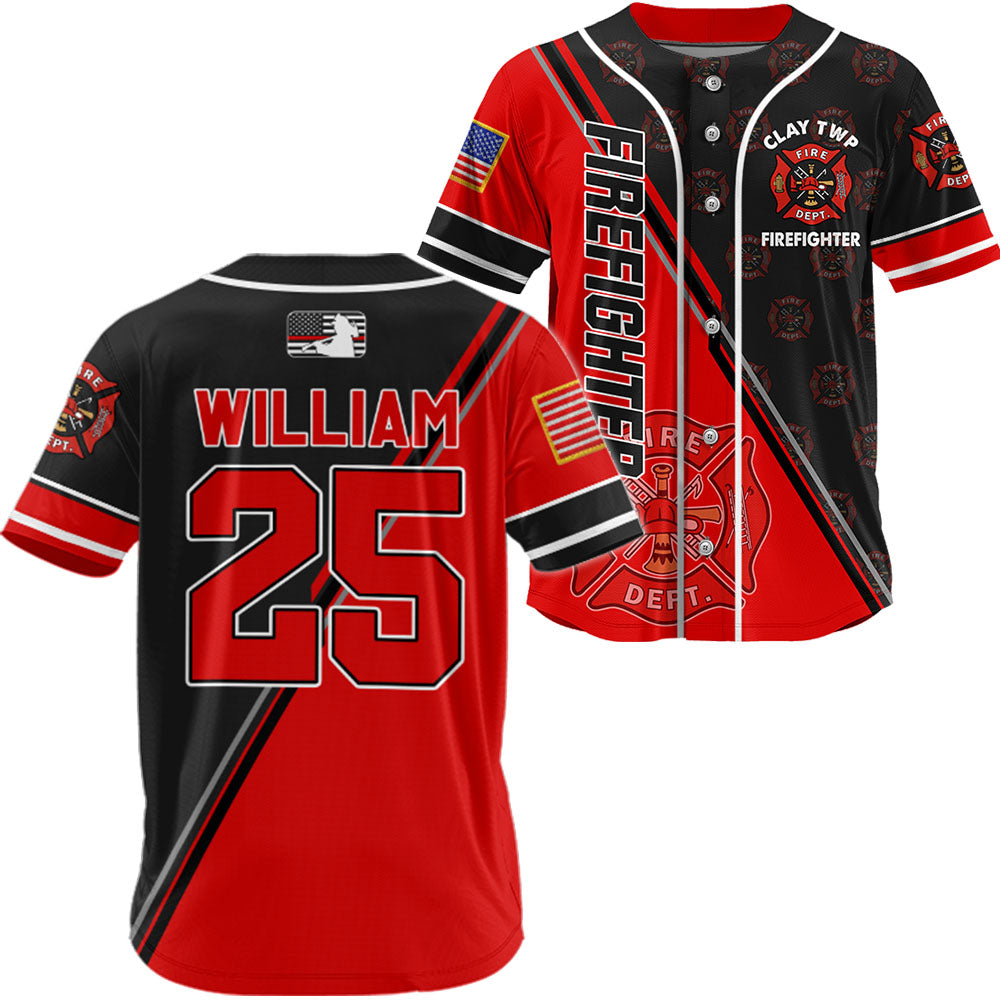 Firefighter Baseball Jersey Fireman Custom Fire Dept Gift For Firefighters K1702
