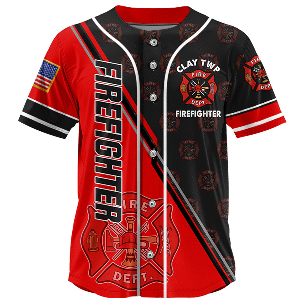 Firefighter Baseball Jersey Fireman Custom Fire Dept Gift For Firefighters K1702