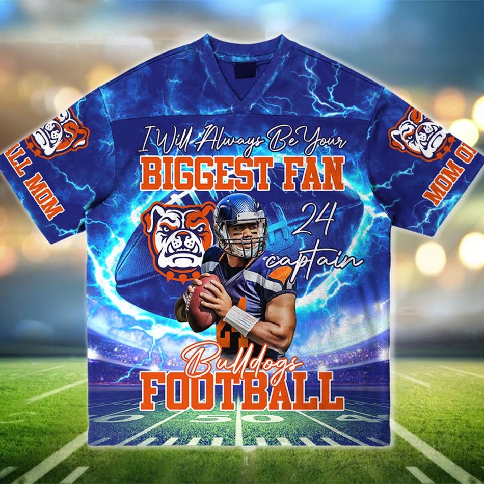 I Will Always Be Your Biggest Fan Custom Mascot Football Jersey Gift For Mom Dad Game Day Jersey H2511