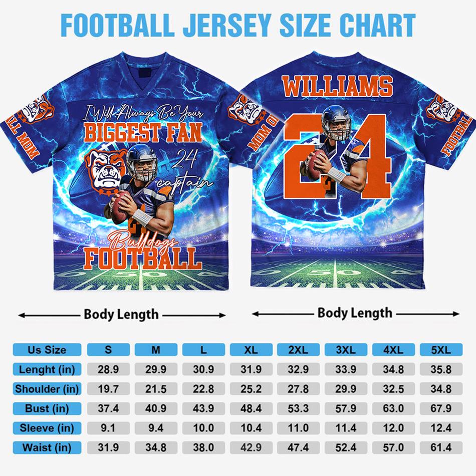 I Will Always Be Your Biggest Fan Custom Mascot Football Jersey Gift For Mom Dad Game Day Jersey H2511