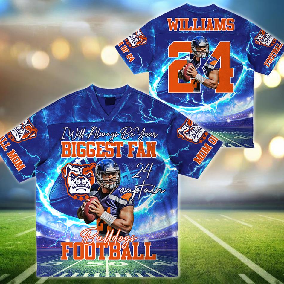 I Will Always Be Your Biggest Fan Custom Mascot Football Jersey Gift For Mom Dad Game Day Jersey H2511