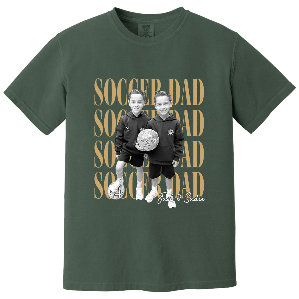 Soccer Dad Shirt, Personalized Photo Shirt for Dad, Custom Soccer Dad Tee, Father’s Day Gift for Soccer Dad, Sports Dad T-Shirt Na02 VH01