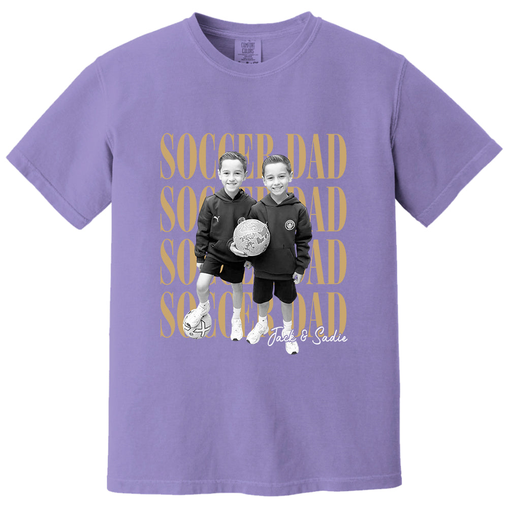 Soccer Dad Shirt, Personalized Photo Shirt for Dad, Custom Soccer Dad Tee, Father’s Day Gift for Soccer Dad, Sports Dad T-Shirt Na02 VH01