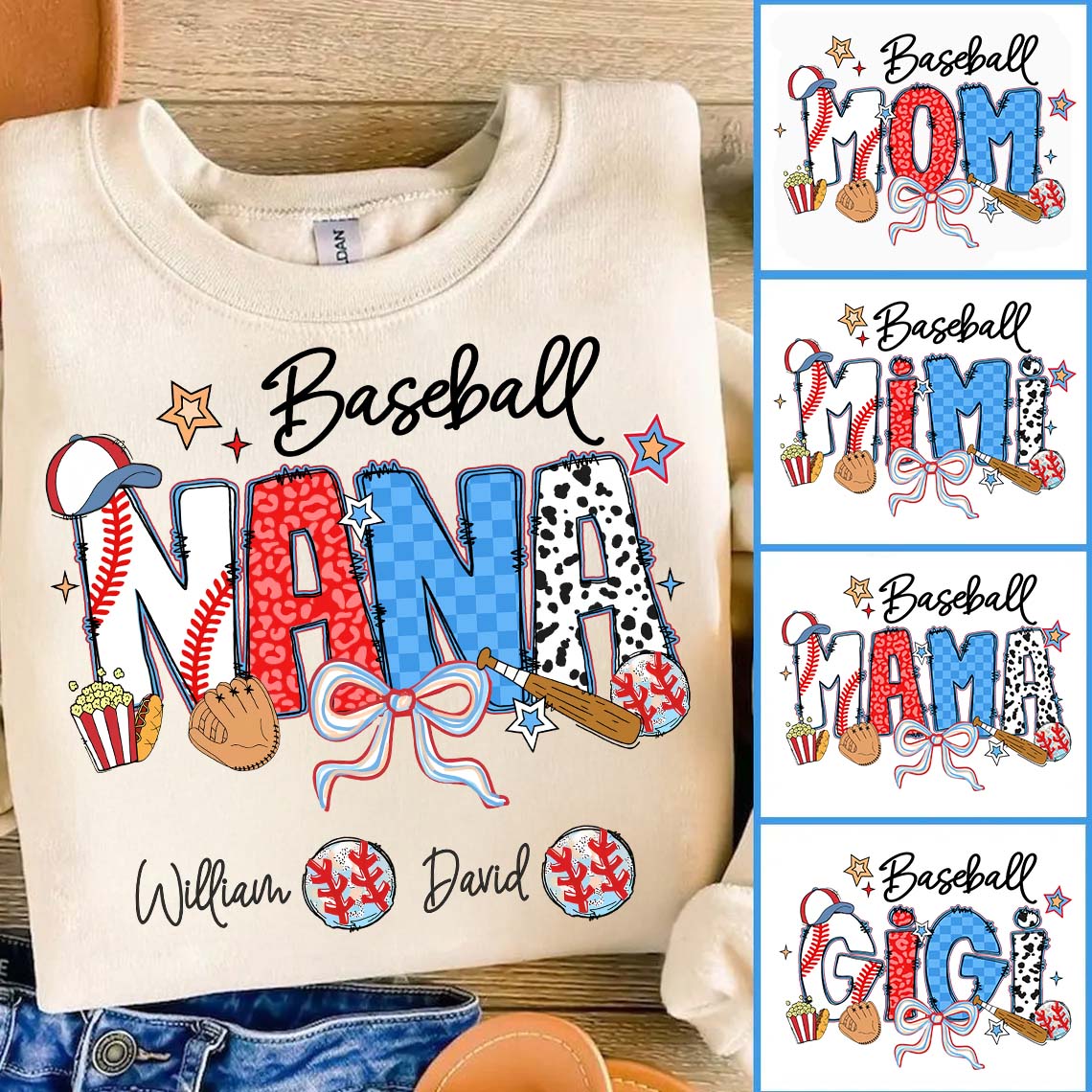Baseball Mama - Personalized Shirt Gift For Grandma Pt99