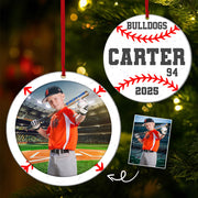 Custom Photo Baseball Christmas Acrylic Ornament, Personalized Sports Decoration Gift For Baseball Lovers 2025 Tu24 Li29