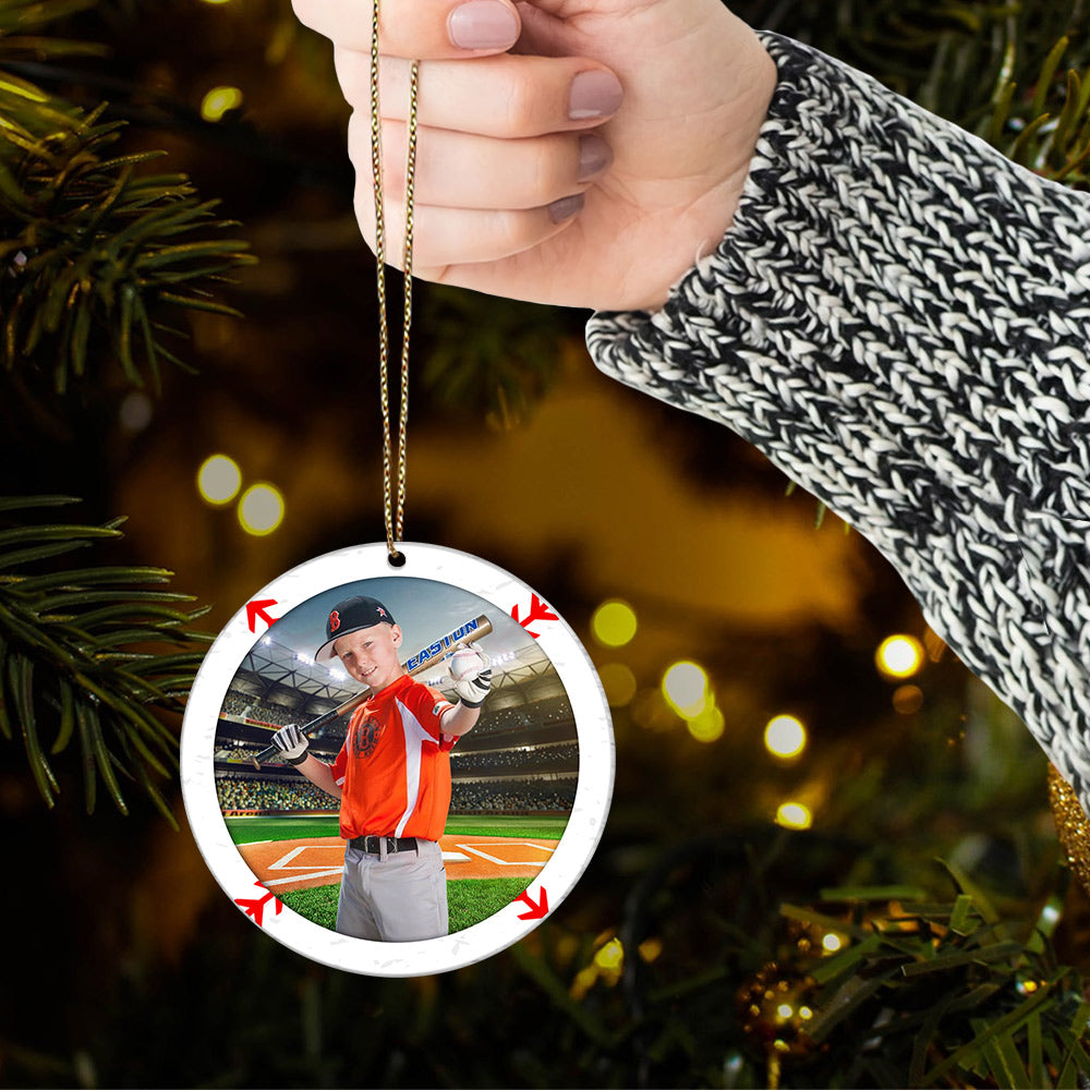 Custom Photo Baseball Christmas Acrylic Ornament, Personalized Sports Decoration Gift For Baseball Lovers 2025 Tu24 Li29