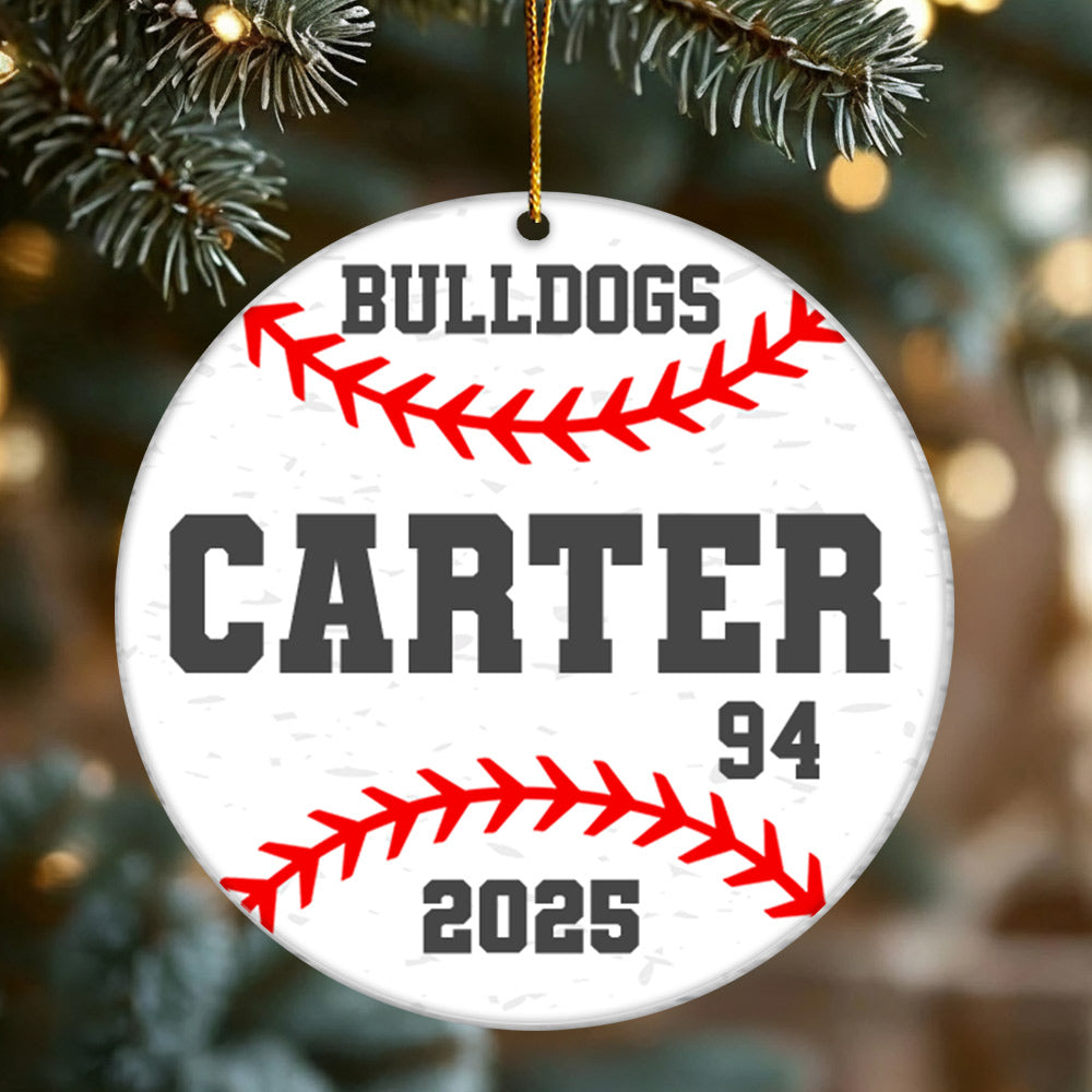 Custom Photo Baseball Christmas Acrylic Ornament, Personalized Sports Decoration Gift For Baseball Lovers 2025 Tu24 Li29