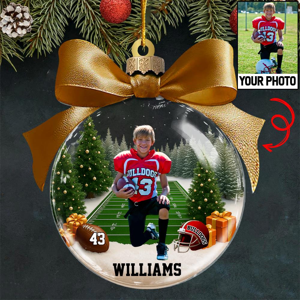 Custom Photo - Football Season Is Coming Personalized Football Transparent Ornament Tu24 Nh00
