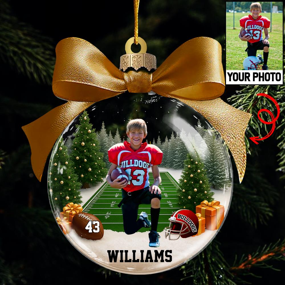 Custom Photo - Football Season Is Coming Personalized Football Transparent Ornament Tu24 Nh00