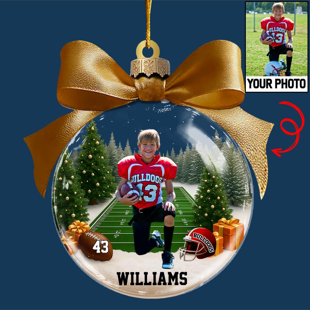 Custom Photo - Football Season Is Coming Personalized Football Transparent Ornament Tu24 Nh00