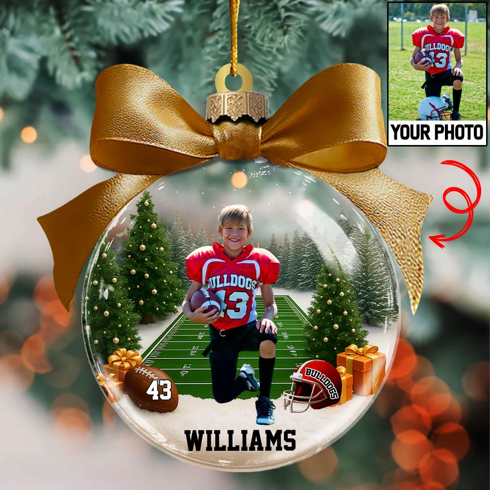 Custom Photo - Football Season Is Coming Personalized Football Transparent Ornament Tu24 Nh00