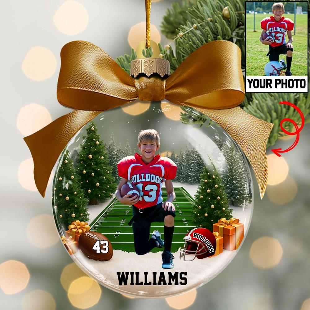 Custom Photo - Football Season Is Coming Personalized Football Transparent Ornament Tu24 Nh00