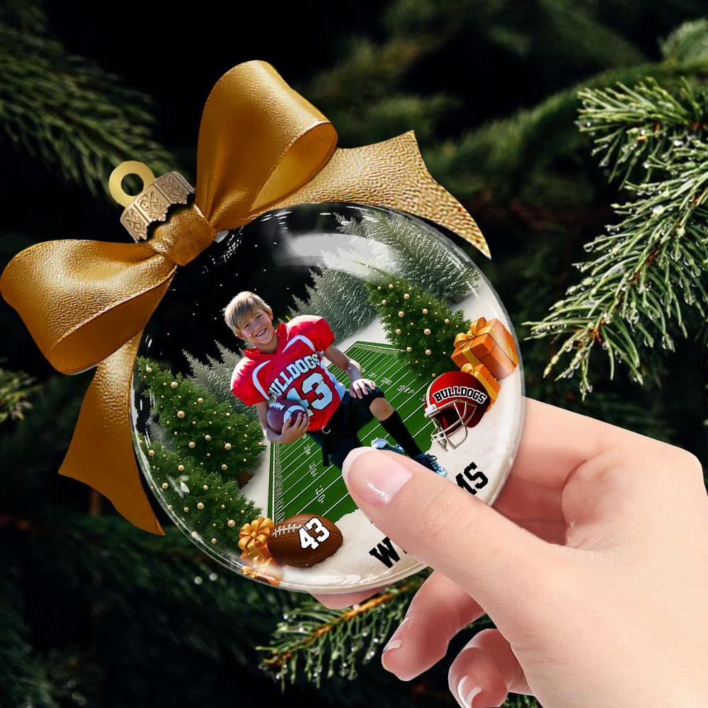 Custom Photo - Football Season Is Coming Personalized Football Transparent Ornament Tu24 Nh00