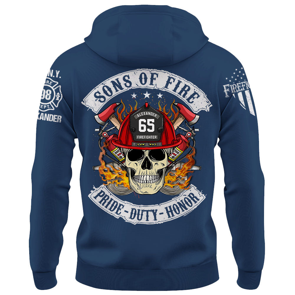 Custom Shirt Sons of Fire Pride Duty Honor Personalized Shirt For Fireman Firefighter K1702 Trhn