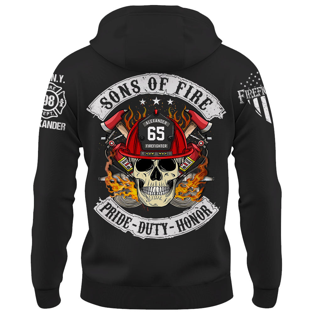 Custom Shirt Sons of Fire Pride Duty Honor Personalized Shirt For Fireman Firefighter K1702 Trhn
