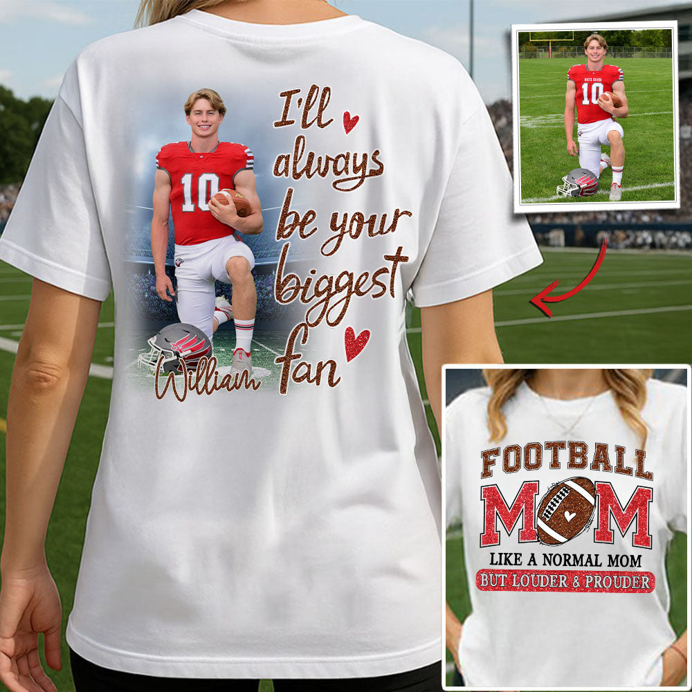 Football Mom Custom Photo Shirt Persionalized Gift For Football Mom Football Lovers Tu24 Pt99